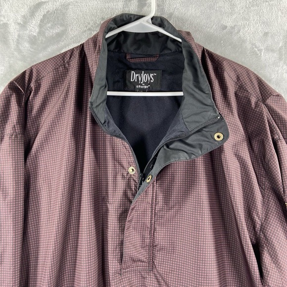 Footjoy Jacket men's XL Dryjoys 1/4 Zip Snap Houndstooth Red Golf Mock Neck Logo - Picture 7 of 16